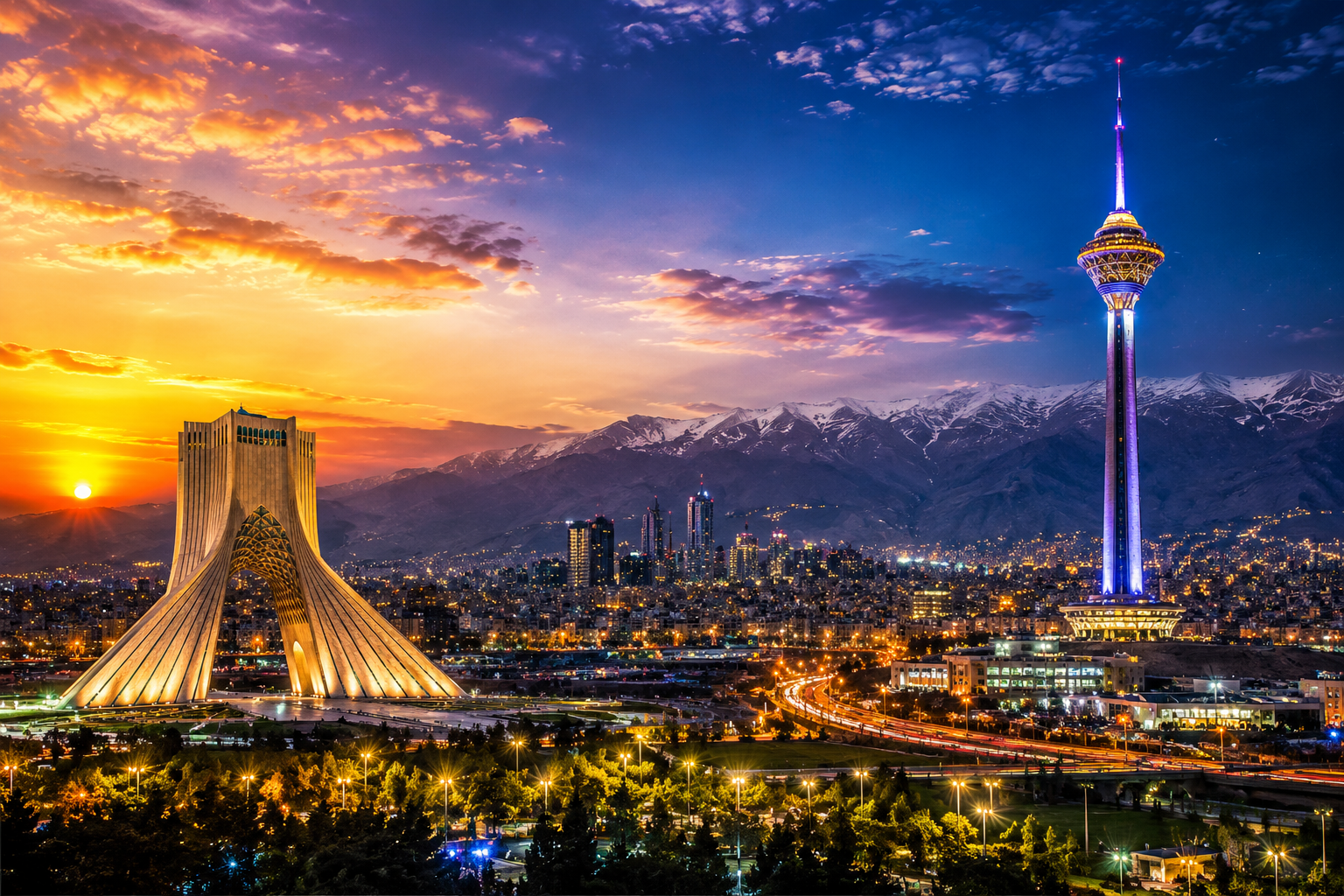 برج آزادی و برج میلاد تهران